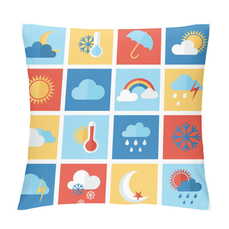 Personality  Set Of Weather Icons Pillow Covers