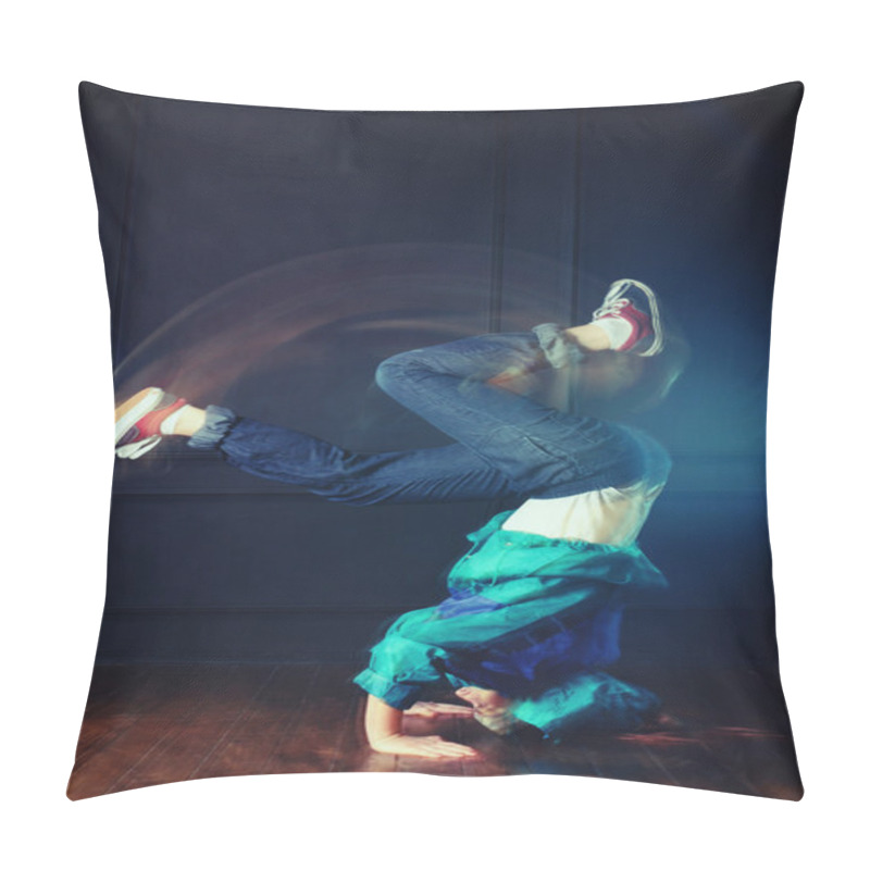 Personality  Modern Style Dancer Posing On Studio Background Pillow Covers