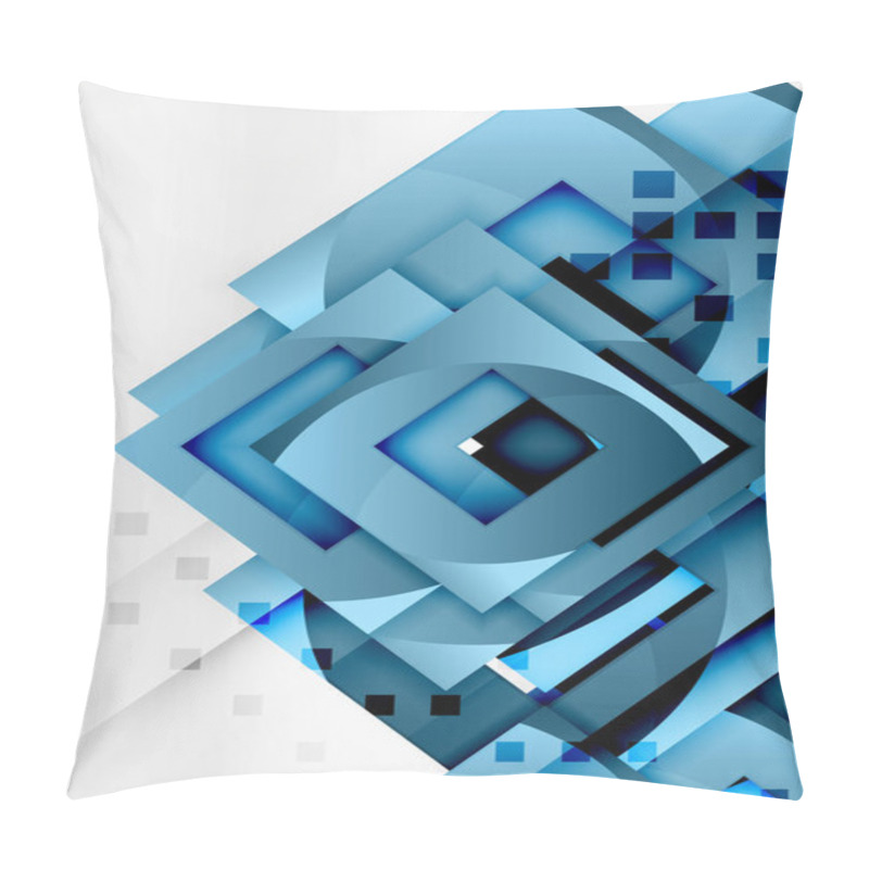 Personality  Squares Geometric Object In Light 3d Space, Abstract Background Pillow Covers