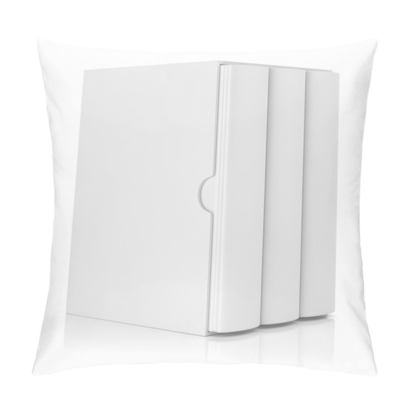 Personality  Three Books In Cardboard Box Cover On White Pillow Covers