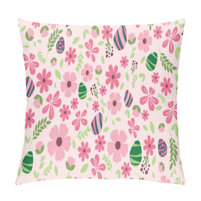 Personality  Easter Pattern Background, With Simple Leaf And Flower Drawing. Collection Pillow Covers