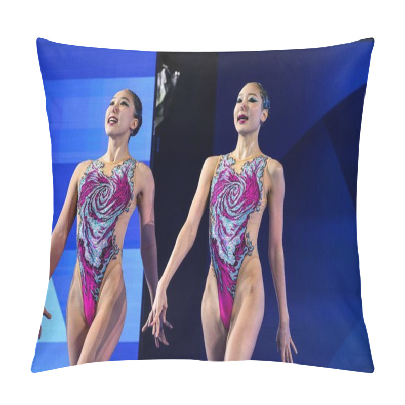 Personality  PARIS, FRANCE - 9 AUGUST, 2024: HUR Yoonseo, LEE Riyoung, The Artistic Swimming, Duet, Technical Routine, Artistic Swimming, Duet, Technical Routine, The Paris 2024 Olympic Games At Aquatics Centre Pillow Covers