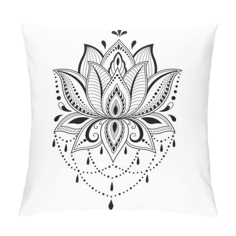 Personality  Henna Tattoo Flower Template In Indian Style. Ethnic Floral Paisley - Lotus. Mehndi Style. Ornamental Pattern In The Oriental Style. Pillow Covers