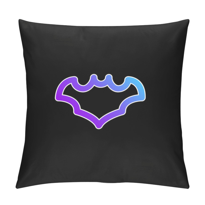 Personality  Bat Blue Gradient Vector Icon Pillow Covers