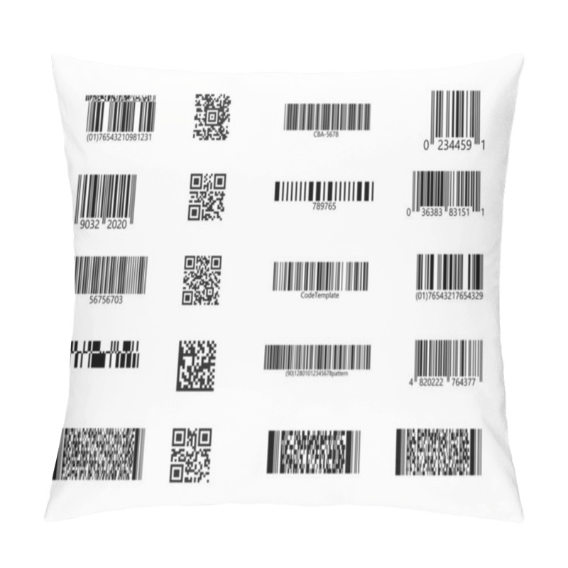 Personality  Set Of QR Codes, Linear Codes. 2D Code Stickers On Isolated Background. Vector Illustration Pillow Covers