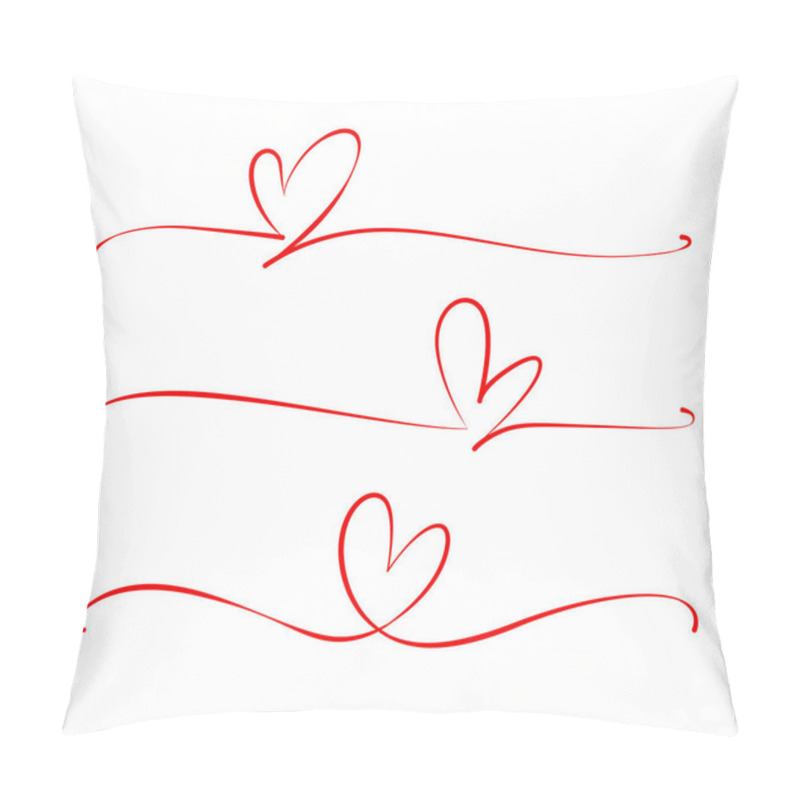 Personality  One Line Vector Drawing Of Heart Silhouette. Heart Modern Single Line Art, Aesthetic Contour. Perfect For Logo, Icon, T-shirt Print. Heart And Love Swirl Divider. Hand Drawn Sketch Doodle Pillow Covers