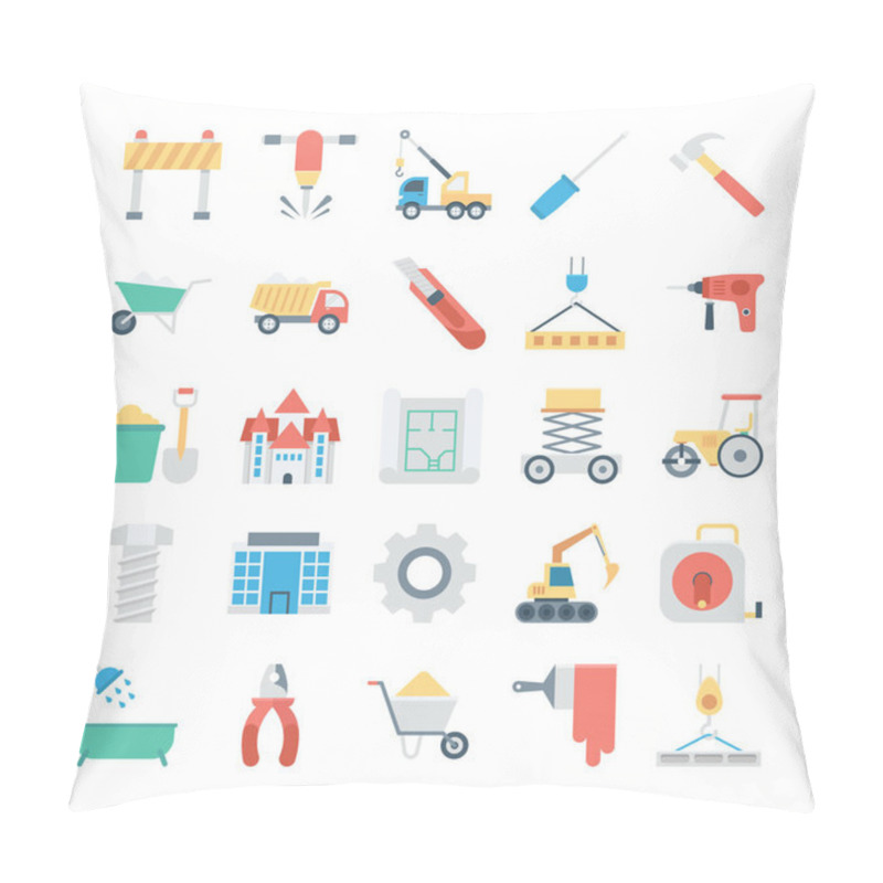 Personality  Construction Vector Icon 4 Pillow Covers