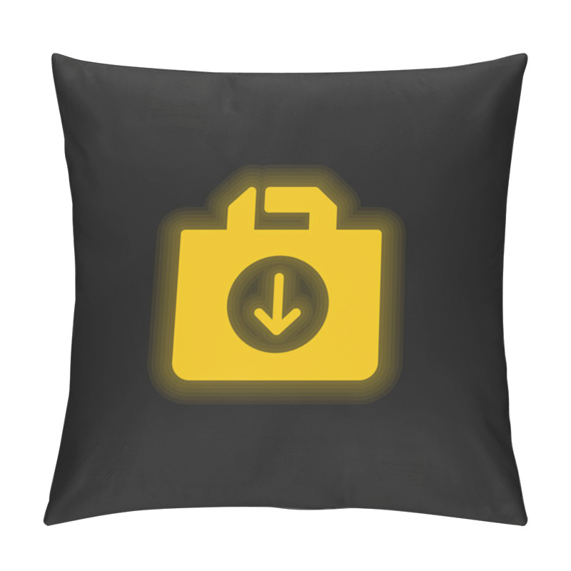 Personality  Bag Yellow Glowing Neon Icon Pillow Covers