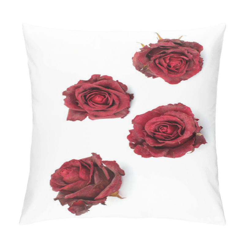 Personality  Dried Roses On A White Background Pillow Covers