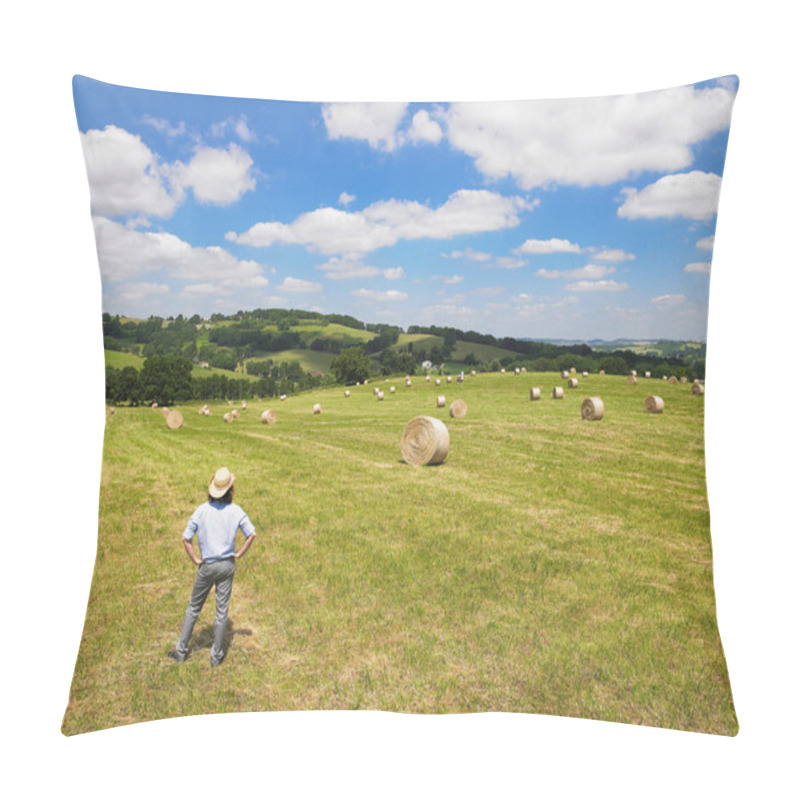 Personality  Man Standing In Field Pillow Covers