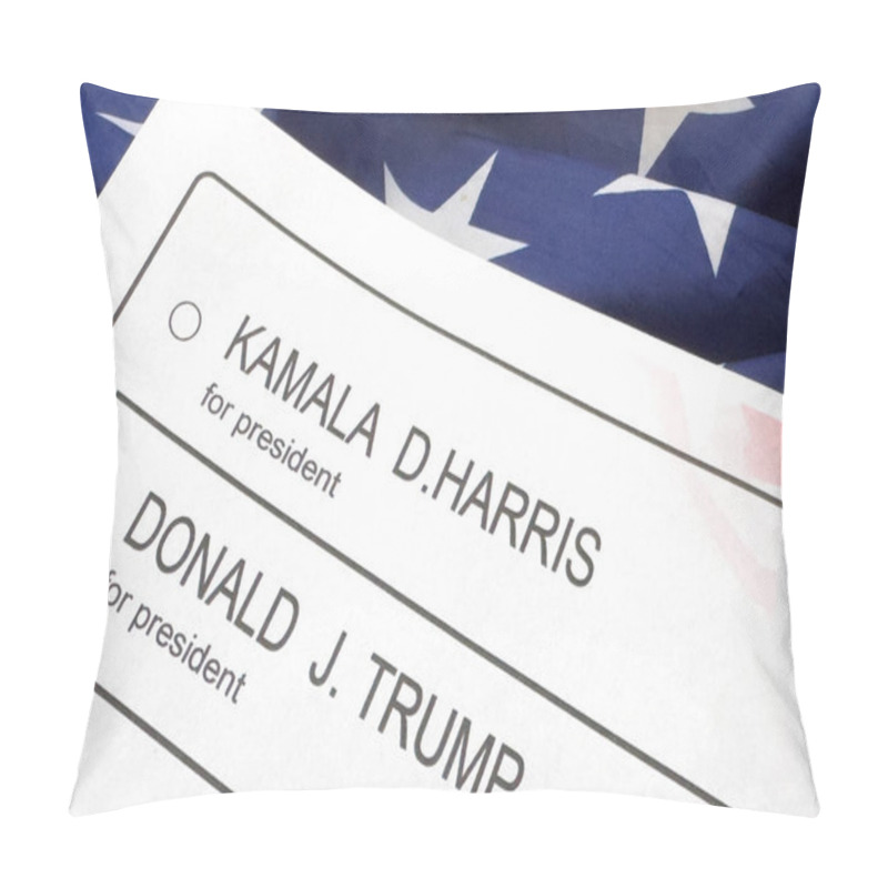 Personality   Kyiv, Ukraine, September 19, 2024 Usa Presidential Sample Ballot . High Quality Photo Pillow Covers