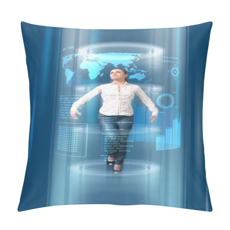 Personality  Dark Blue Portal To The Future Pillow Covers