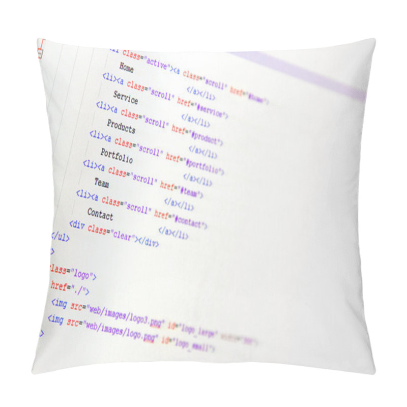 Personality  Website Development - Programming Code On Computer Screen Pillow Covers