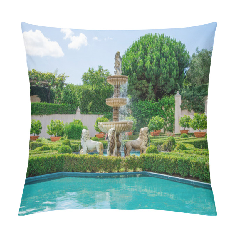 Personality  A View Of Italian Garden In Hamilton Botanical Gardens In New Zealand Pillow Covers