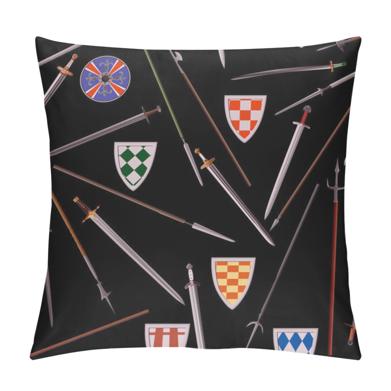 Personality  Seamless Background Cold Weapons Of The Middle Ages. Pillow Covers