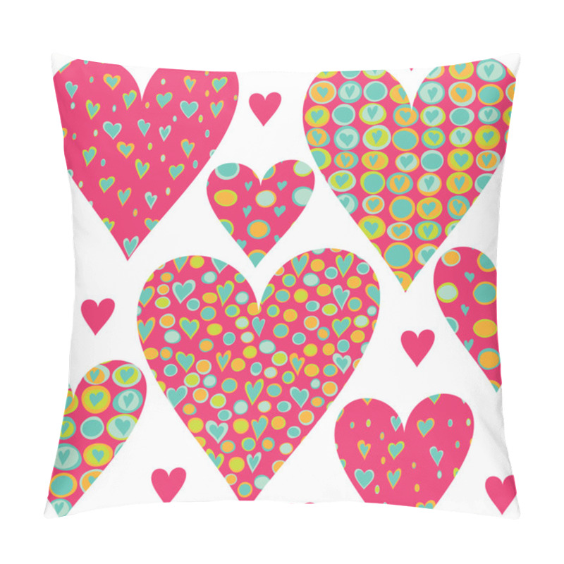 Personality  Pattern With Hearts And Circles Pillow Covers