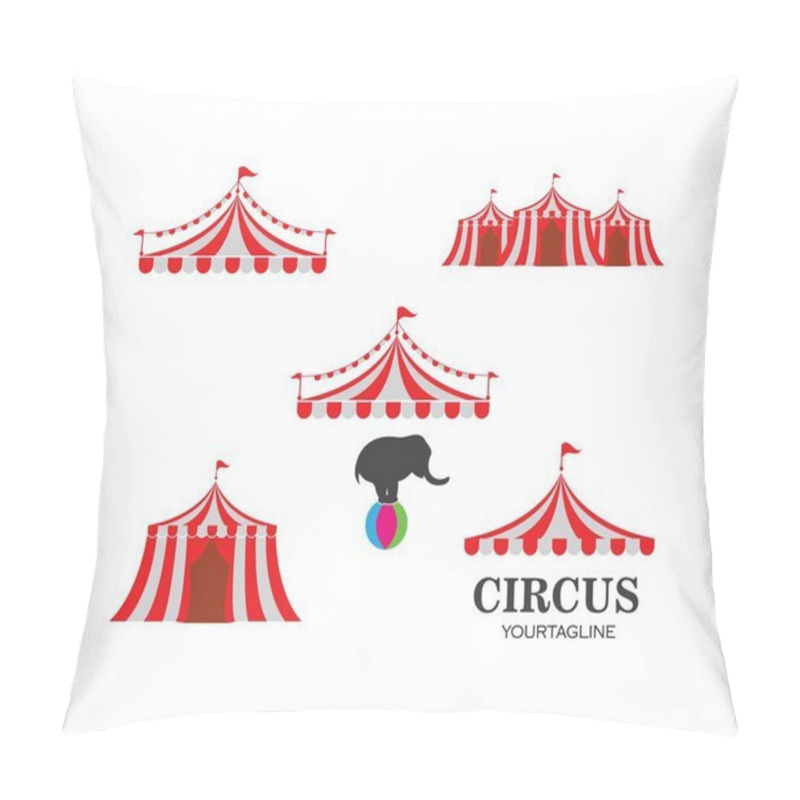 Personality  Circus Tent Logo Template. Vector Pillow Covers