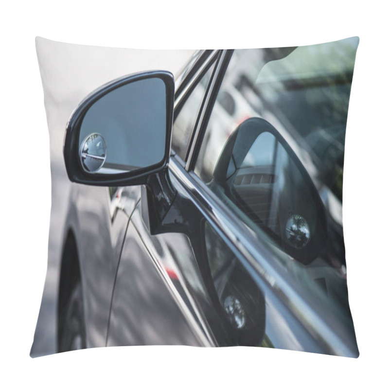 Personality  Close Up View Of Shiny Black Car Background Pillow Covers