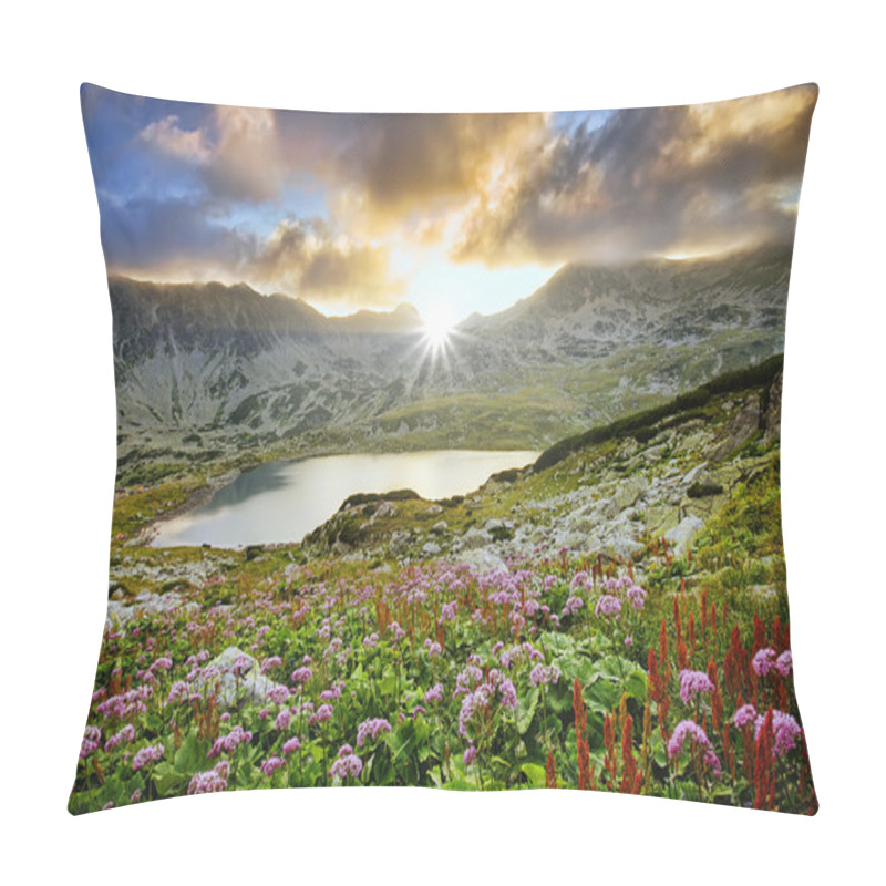 Personality  Mystic Mountain Sunset With Lake In Autumn Pillow Covers