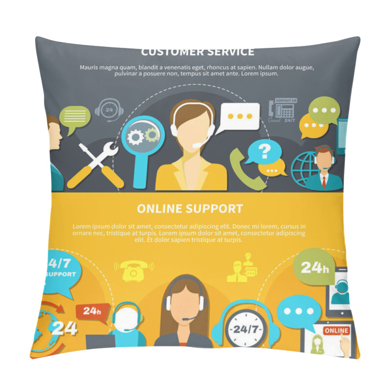 Personality  Customer Service Horizontal Banners Pillow Covers