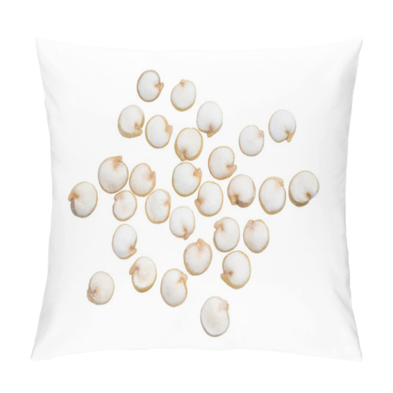 Personality  Close Up Of Some Quinoa Seeds Spread Out And Isolated On White Background Seen From Above Pillow Covers