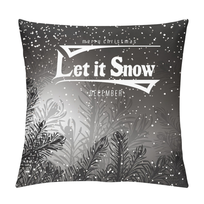 Personality  Black And White Christmas Background With Whirling Snow Pillow Covers