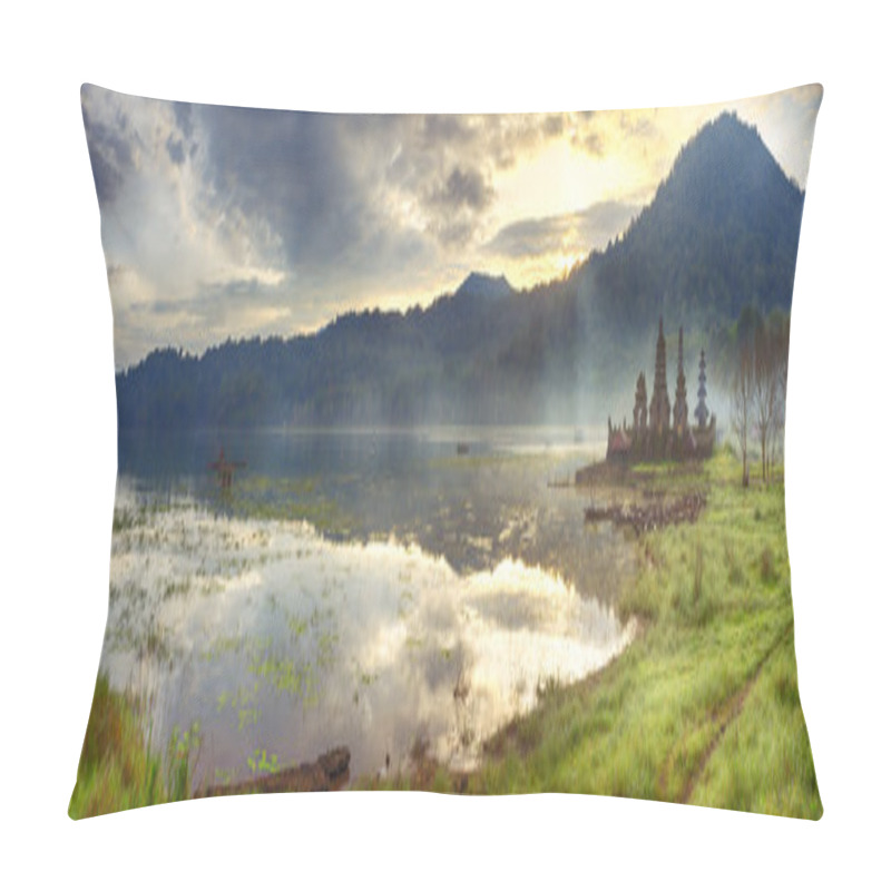 Personality  Tamblingan Lake. Bali Pillow Covers