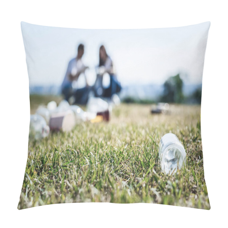 Personality  Selective Focus Of A Glass Bottle Pillow Covers