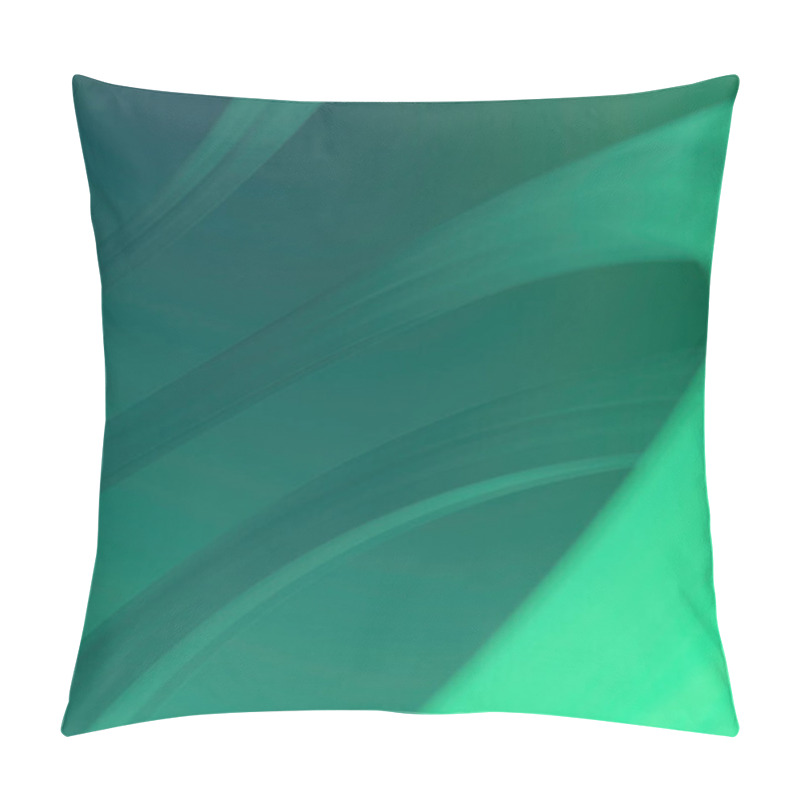 Personality  Pattern Of Curved Green Shapes With Shiny Stripes. Bright Abstract Background. Minimal Creative Design. 3d Rendering Digital Illustration Pillow Covers