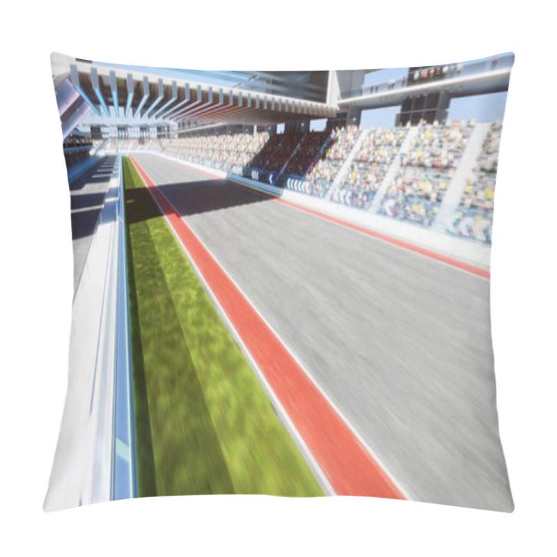 Personality  Moving Racetrack With Arrow Neon Light Decoration. 3d Rendering Pillow Covers