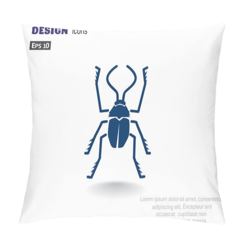 Personality  Bug Symbol With Outline Beetle Pillow Covers