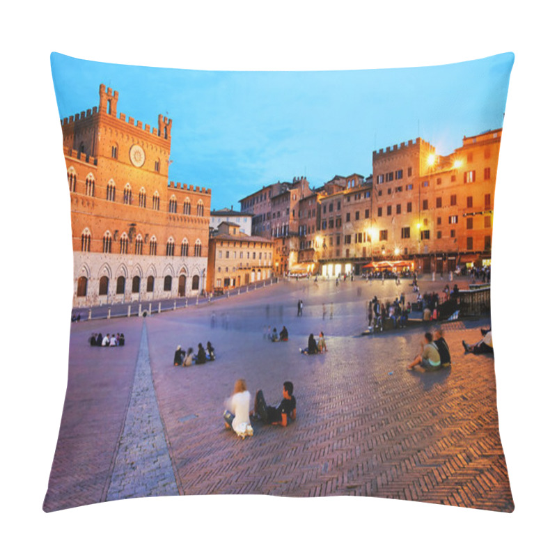 Personality  Piazza Del Campo With Palazzo Pubblico, Siena, Italy Pillow Covers