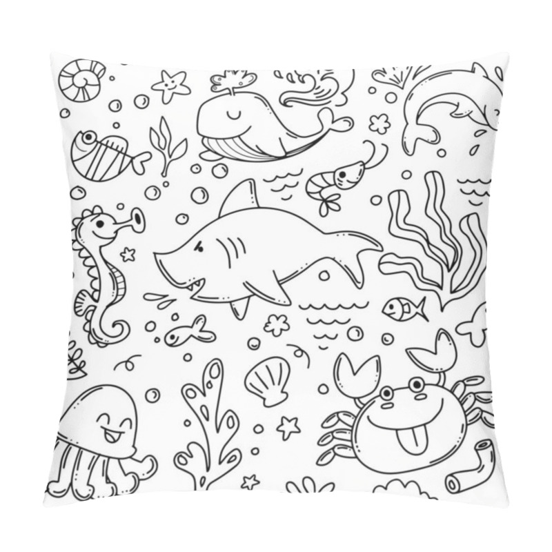 Personality  Marine Life, Collection Of Sketches For Your Design Pillow Covers