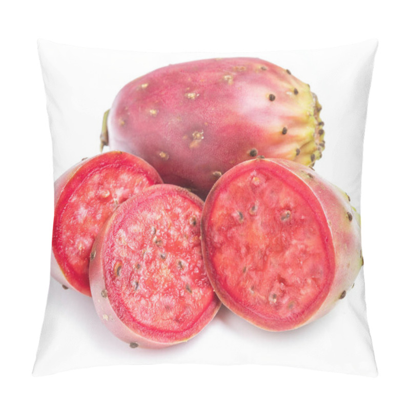 Personality  Opuntia Fruit Or Prickly Pear Fruit On White Background. Close-up. Pillow Covers