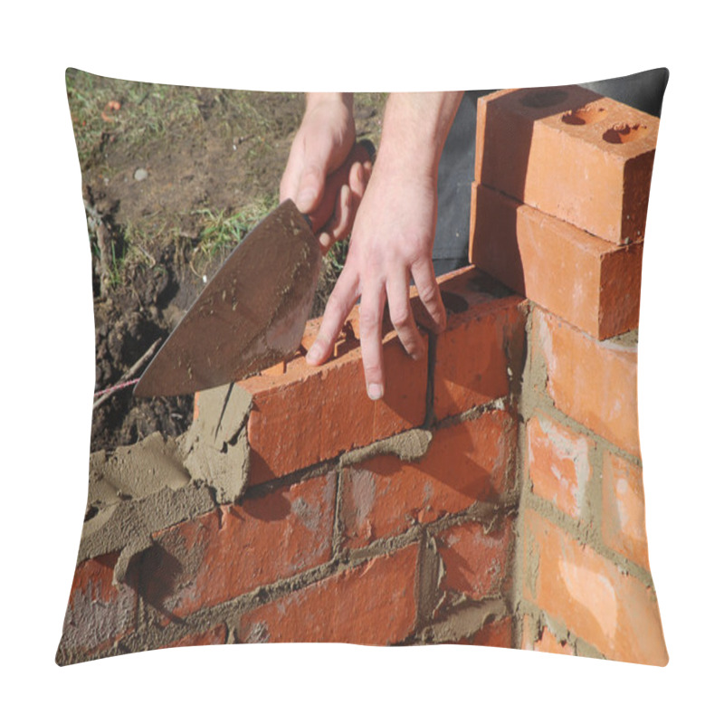 Personality  Bricklayer Build House Extension. Pillow Covers