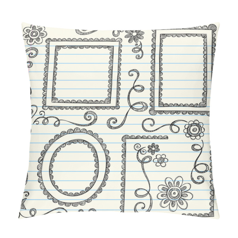 Personality  Scalloped Frames Sketchy Back To School Doodles Pillow Covers