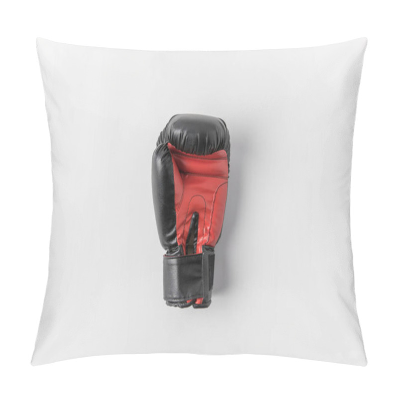 Personality  Top View Of Boxing Glove On White Surface Pillow Covers