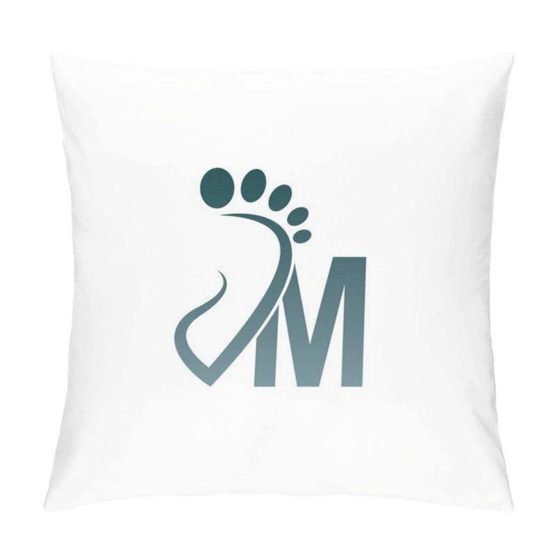 Personality  Letter M Icon Logo Combined With Footprint Icon Design Template Pillow Covers