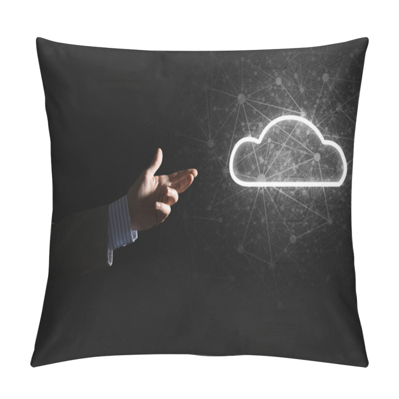 Personality  Businessman Hand Holding Cloud Pillow Covers