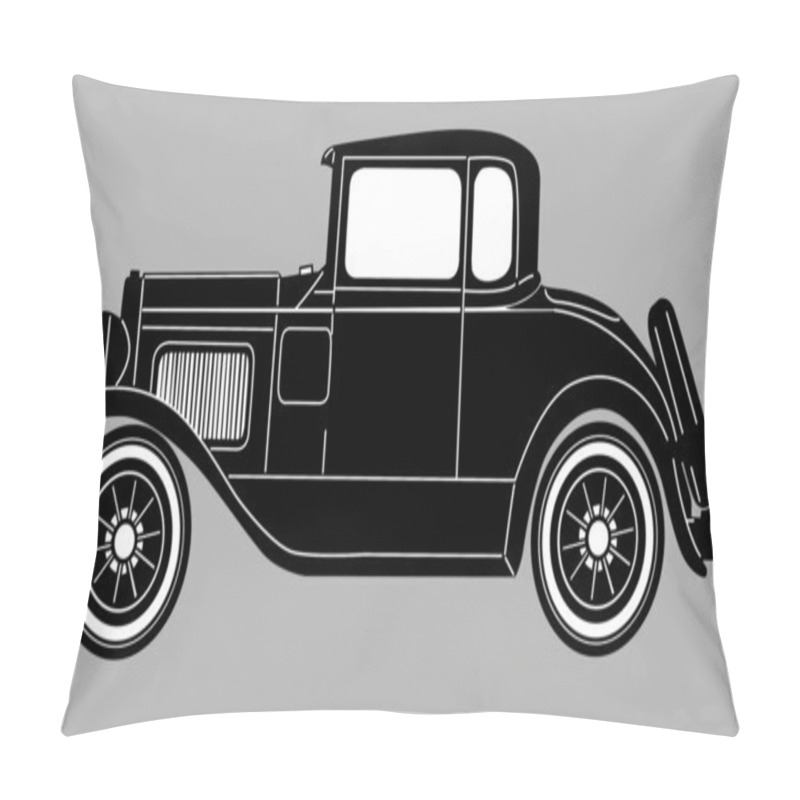 Personality  Retro Car On Gray Background, Vector Illustration Pillow Covers