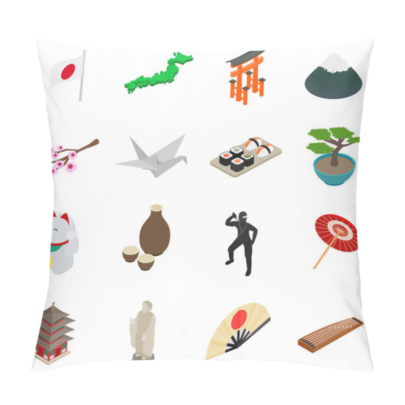 Personality  Japan Isometric 3d Icons Pillow Covers