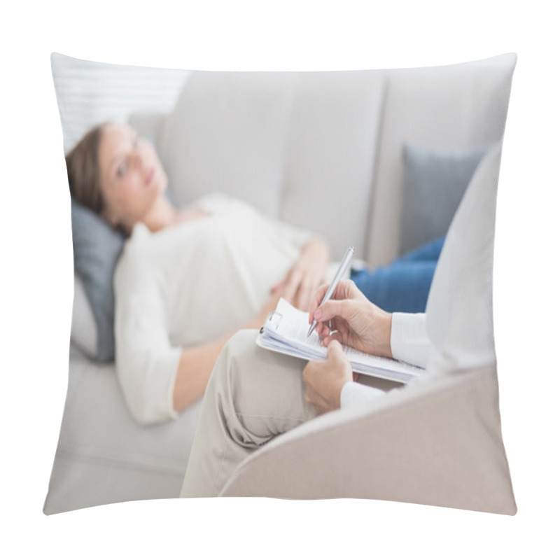 Personality  Therapist Writing Notes Of Patient Pillow Covers