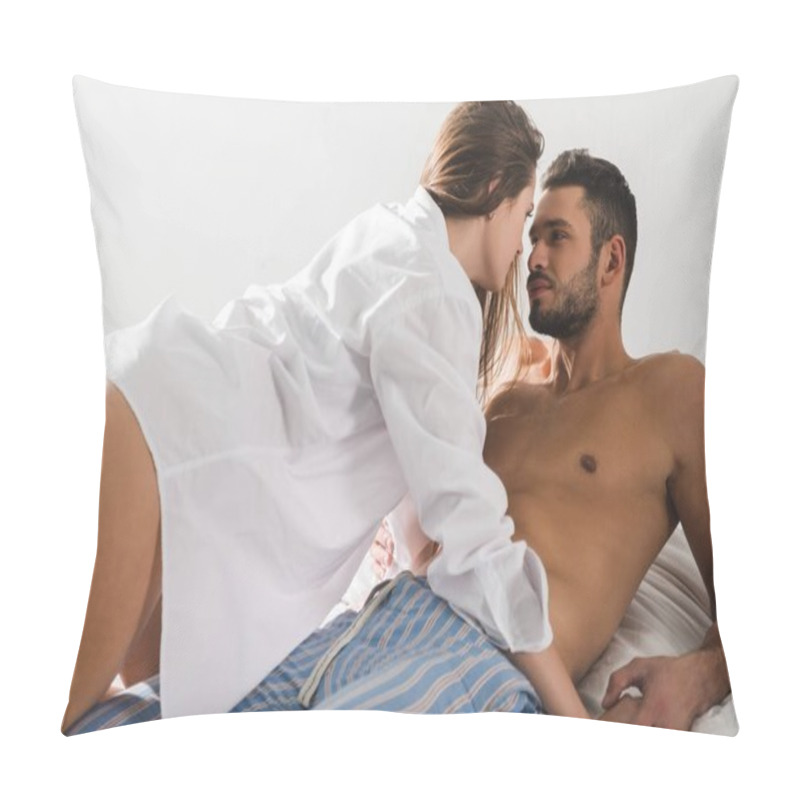 Personality  Young Passionate Couple In Bed At Home Pillow Covers