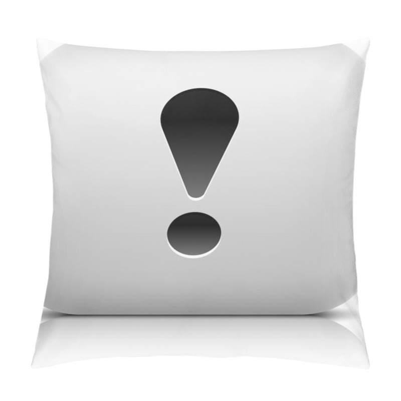 Personality  Stone Web 2.0 Button Exclamation Mark Symbol Attention Sign. Pillow Covers