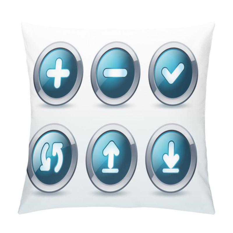 Personality  Web Buttons Icon Set Vector Illustration Pillow Covers