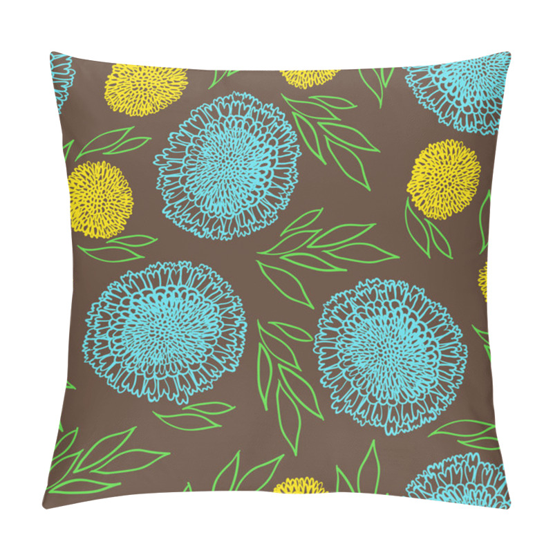 Personality  Vector Pattern With Flowers Drawn In Thin Lines Pillow Covers