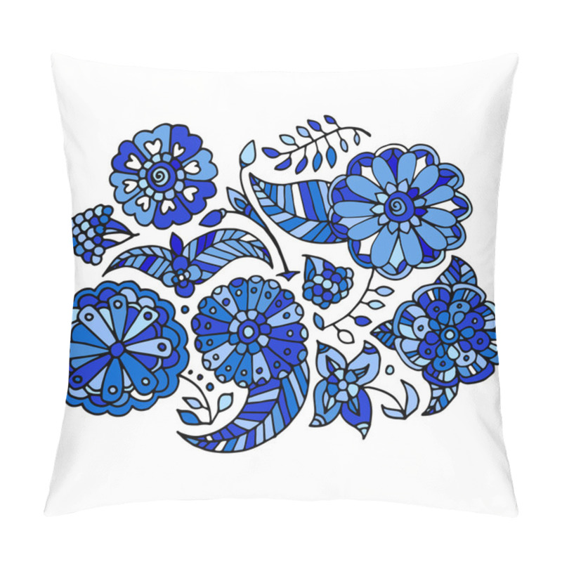 Personality  Floral Gzhel Pattern Pillow Covers