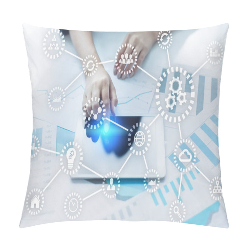 Personality  IOT. Internet Of Things. Automation And Modern Technology Concept. Pillow Covers