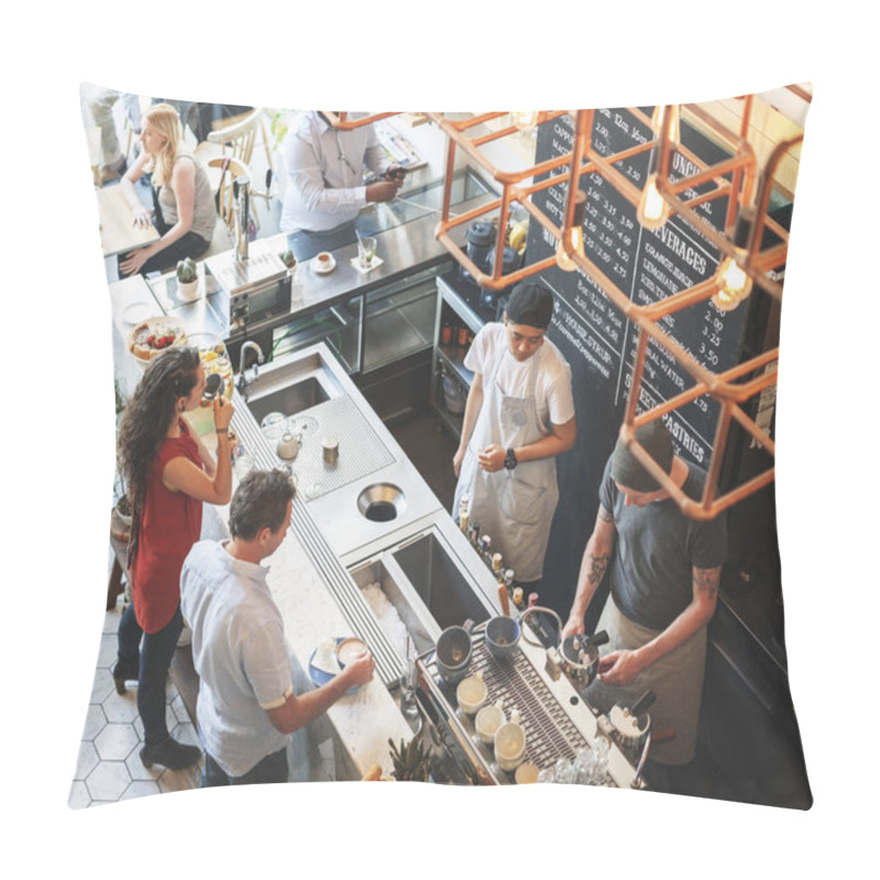 Personality  People Waiting In Coffee Shop Pillow Covers