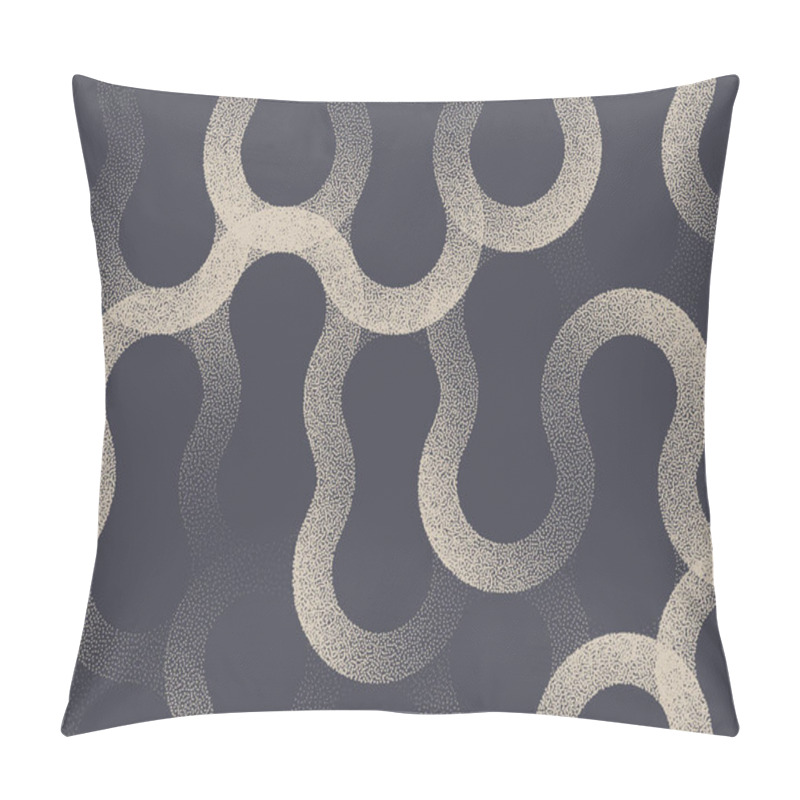 Personality  Intricate Curved Lines Vector Half Circles Seamless Pattern Retro Art Background Pillow Covers